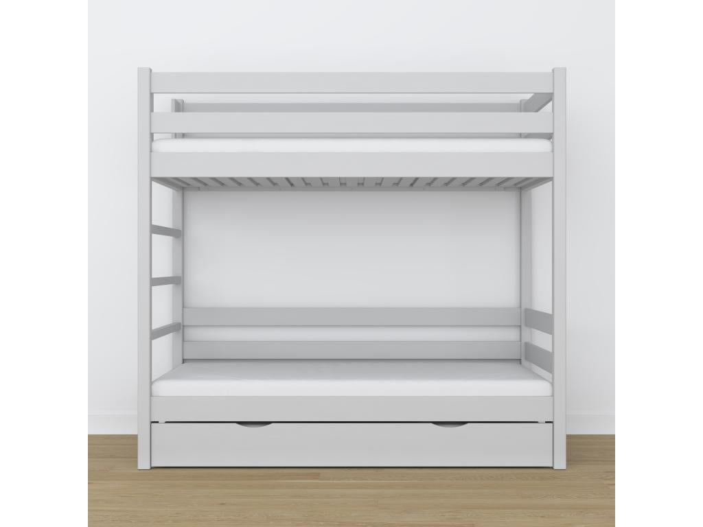 Wooden bunk bed - with drawer for mattress N03 Grey 120x190 75342EOVD