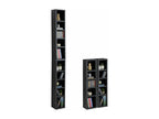 Modular MUSIC shelving for CDs and DVDs, set of 2 column storage units with 10 compartments in ash grey melamine