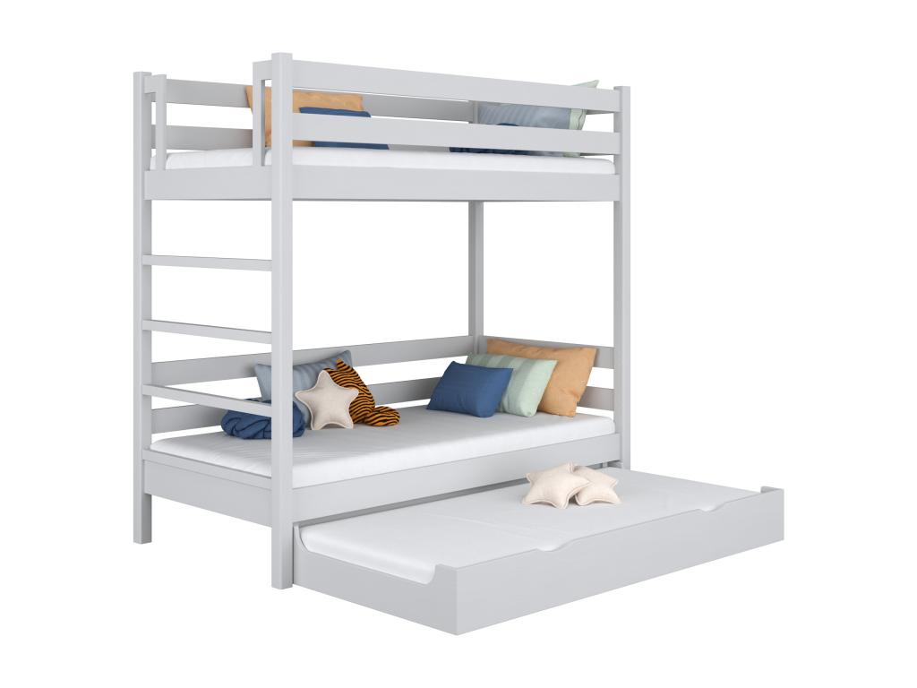 Wooden bunk bed - with drawer for mattress N03 Grey 120x190 75342EOVD