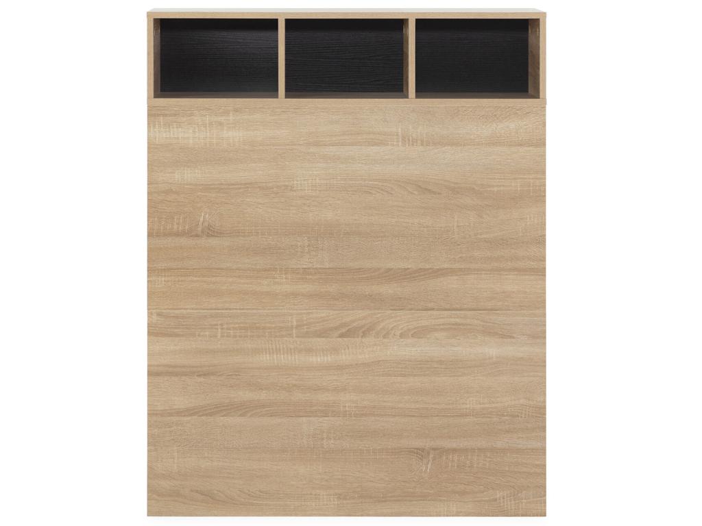 Homelumiere 95cm oak headboard with 2 doors and 9 holes