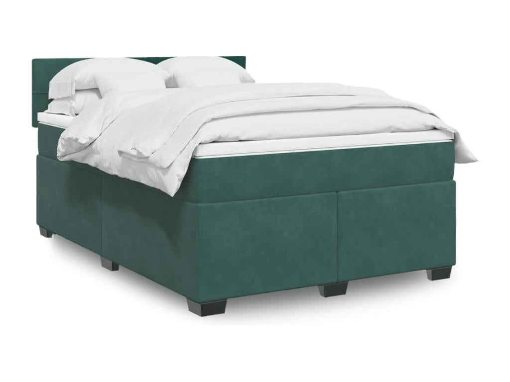Bohometop bed base and mattress, dark green, 140x200cm, velvet, 29782PNHJ
