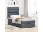 Ottoman bed frame with dark grey velvet mattress 90x190 cm 91328SWGF