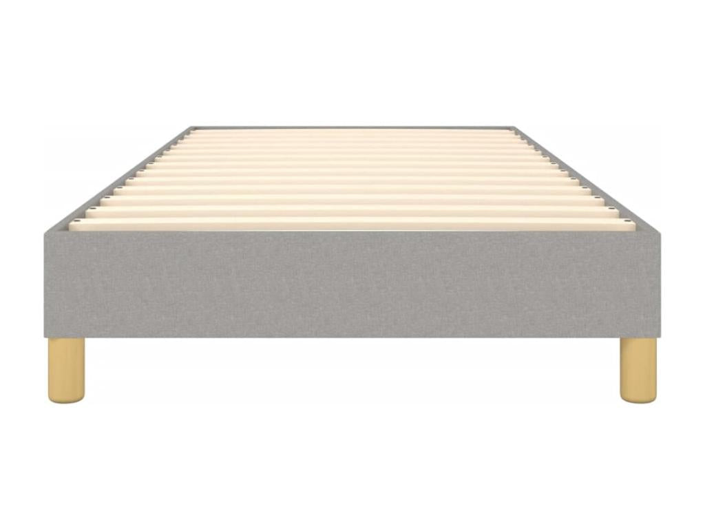 Light grey bed frame without mattress, 100x200 cm, fabric