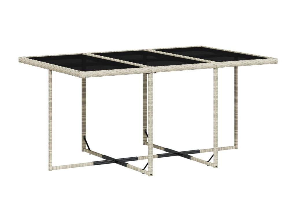 11-piece garden dining set with grey poly rattan cushions 37597HSBJ