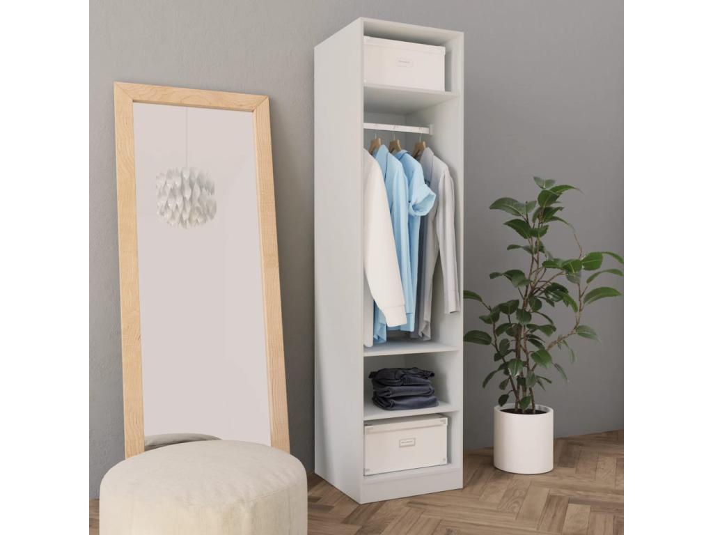 White Wardrobe 50x50x200 cm Engineered Wood 79390IUGS