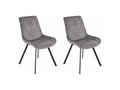 Set of 2 chairs in grey velvet upholstery with metal legs - Bohometop 2 22592JRDH