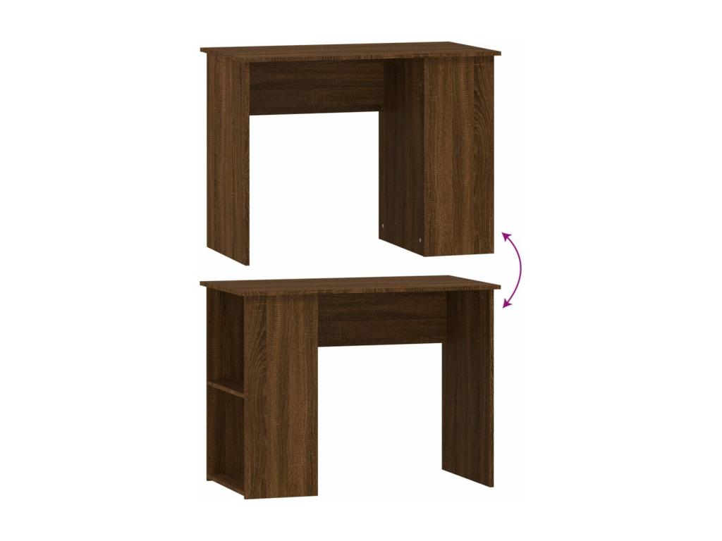 Brown oak desk 100x55x75 cm engineered wood 06865LULR