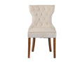 Dining chair - Velvet/Wood - Cream - Bohometop 95855KIDU