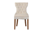 Dining chair - Velvet/Wood - Cream - Bohometop 95855KIDU