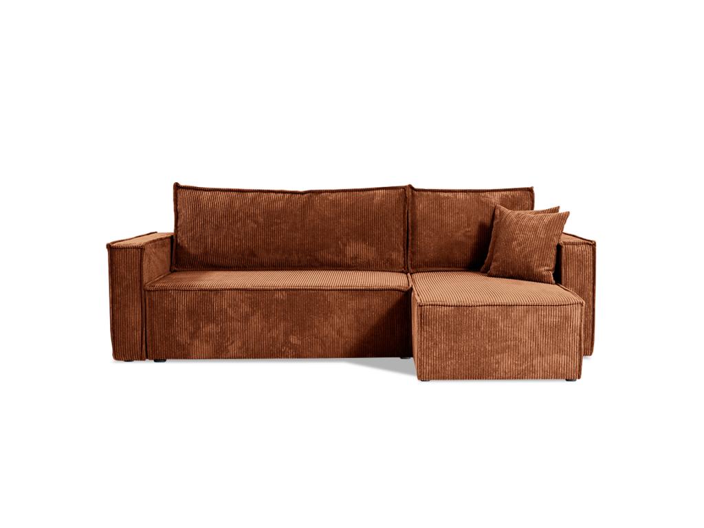 Bohometop 3-seater reversible corner sofa bed in corduroy velvet 34086LTCQ