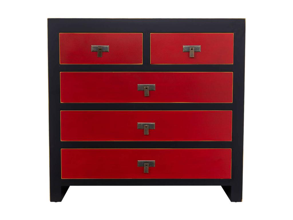 Wooden chest of drawers with 5 drawers 85x35x80 01127DKFS