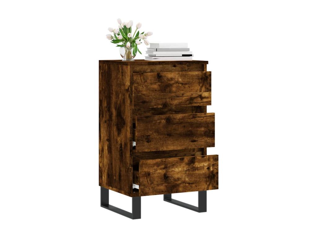 Smoked oak sideboard 40x35x70 cm engineered wood 83494ZWKU