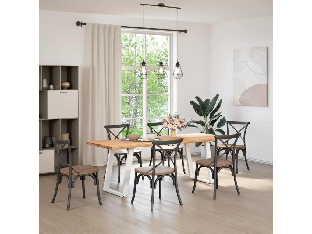 Light brown solid oak dining table 78133MBFB