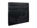 Headboard with Lines design, Black fabric, 140 cm wide - 10 cm thick, padded