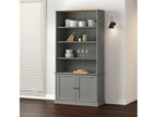 Bohometop grey bookcase 85x35x170 solid pine wood 65351HATY