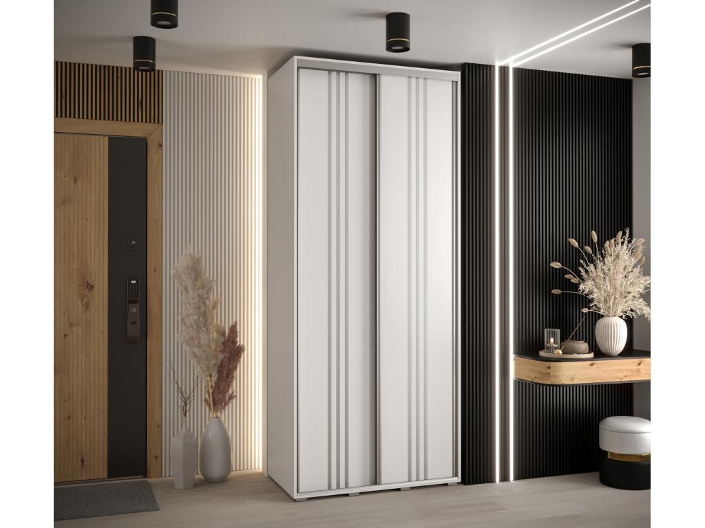 Homelumiere 6 Sliding Door Wardrobe 235.2/110/45 2 Doors White/White/Silver