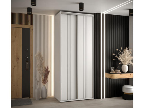 Homelumiere 6 Sliding Door Wardrobe 235.2/110/45 2 Doors White/White/Silver