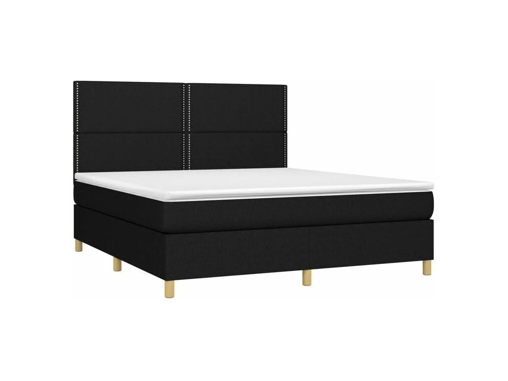 Bohometop bed base and mattress with LED lighting, black, 160x200 cm, fabric, 43119NFRE