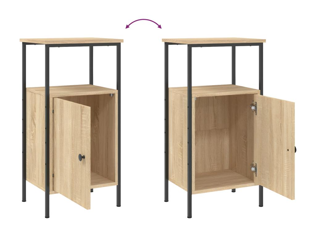 Homelumiere oak bedside table, 41x31x80 cm, engineered wood