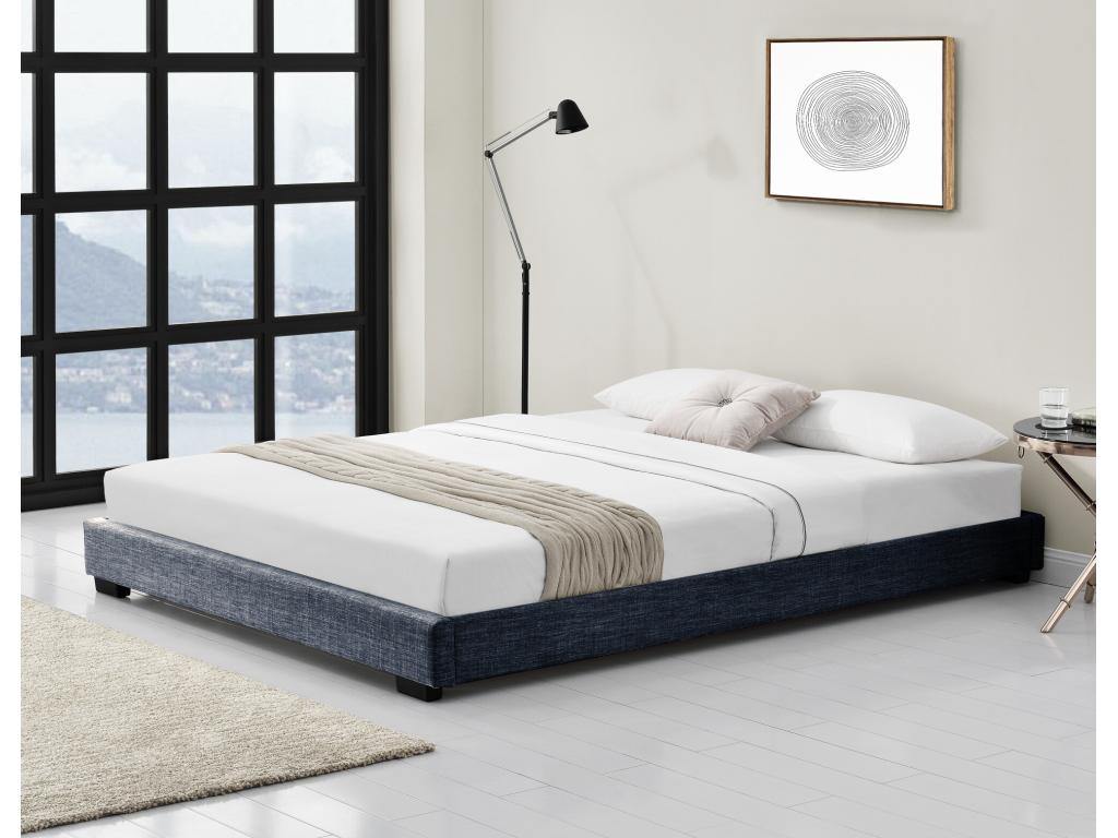 Bohometop Double Bed Frame Upholstered with Dark Grey Linen 200x140 cm Bohometop 40242QELR