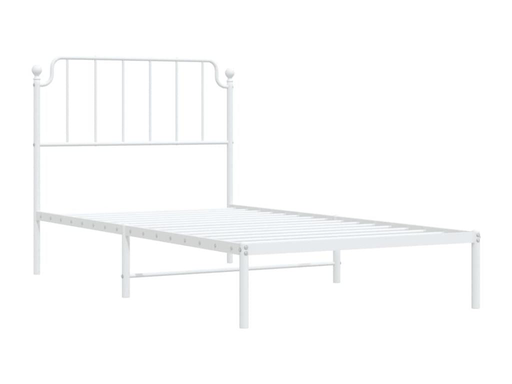 Metal bed frame with white headboard 100x200 cm 59473BCAF
