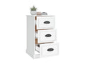 High-gloss white bedside table, 39x39x67 cm, engineered wood, 60846KNRE