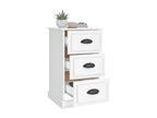 High-gloss white bedside table, 39x39x67 cm, engineered wood, 60846KNRE