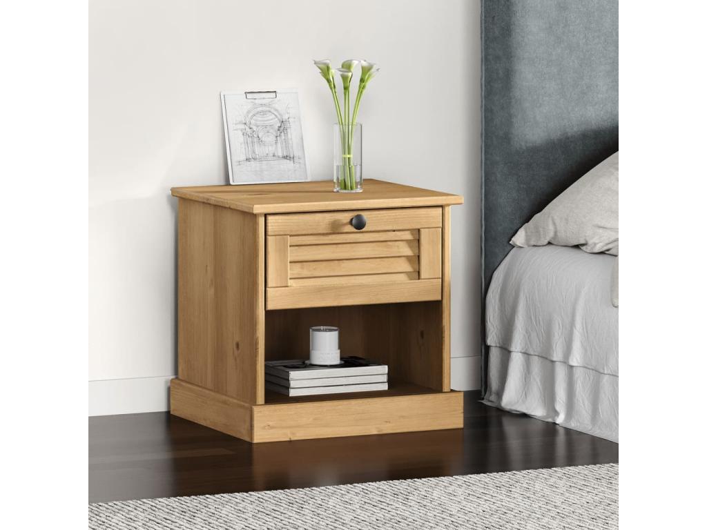 Delimoa bedside table 42x35x40 cm solid pine wood 46088ERBL