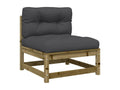 5-piece garden furniture set with cushions, made of impregnated pine wood