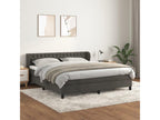 Upholstered bed base and mattress, Dark Grey, 160x200cm, Velvet
