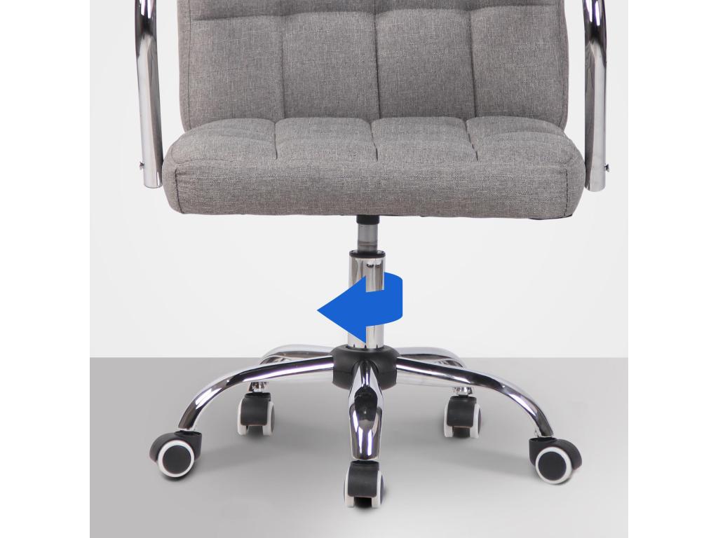 Office chair - Fabric / Chrome metal - Grey - Tarni 63363PRFY