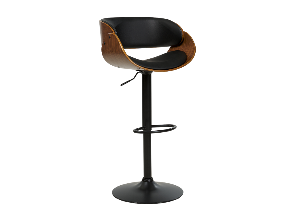 Homelumiere II Bar Stool, Black PU Leather
