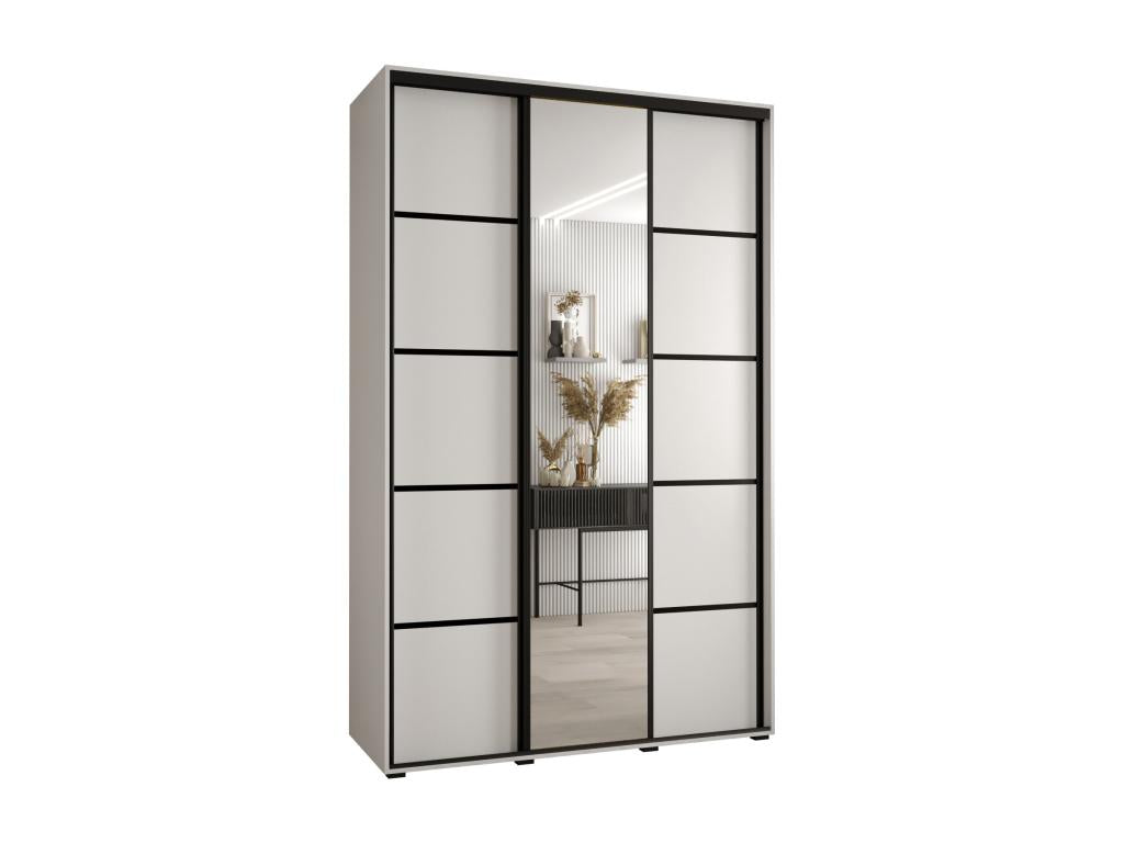 Homelumiere 5 Sliding Door Wardrobe 235.2/160/45 3 Doors White/White/Black