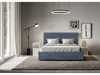 Homelumiere microfiber upholstered bed - Dark Blue - 160x200 - Optional with slatted base