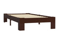 Dark brown bed frame, solid pine wood, 90x200 cm