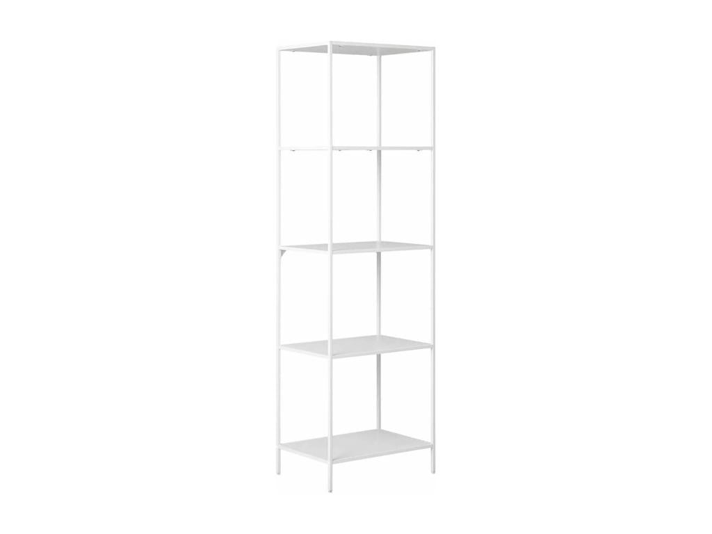 Homelumiere - 5-Tier White Steel and Wood-Effect Shelf