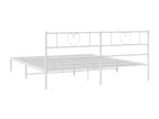 Metal bed frame with white headboard, 193x203 cm, 72343ZPWQ
