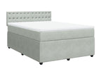 Bohometop bed base and mattress, light grey, 140x200cm, velvet, 48443KWDK
