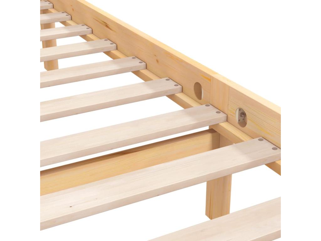 Solid pine wood bed frame 120x190 cm Small double 23390NCLG