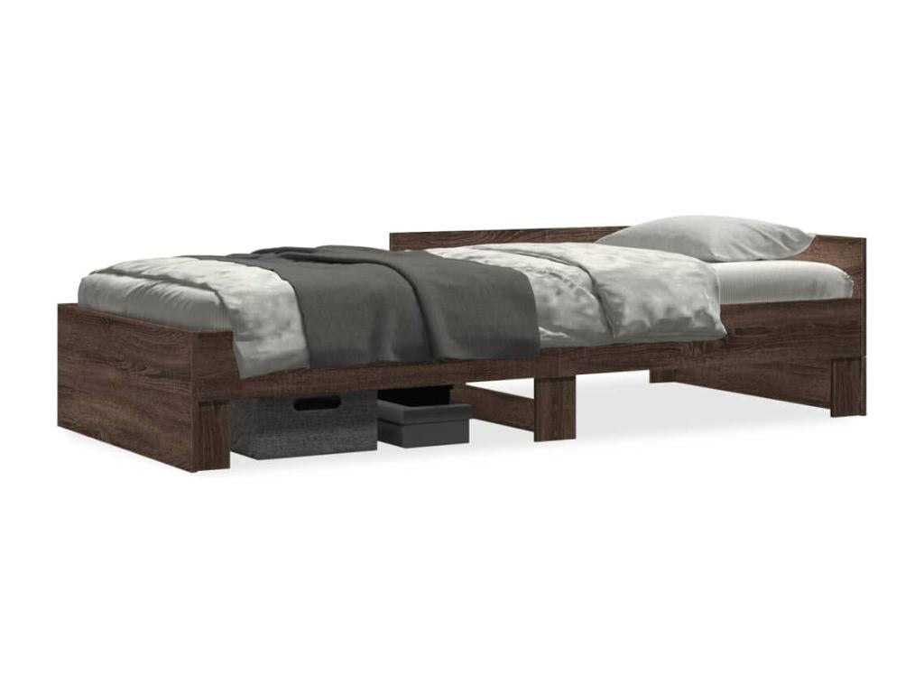 Bed frame without mattress, brown oak, 90x200cm, engineered wood, 61234GLEU