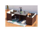 Bohometop 24145FBHP 4-seater garden furniture set in brown/white woven resin