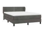 Upholstered bed base and mattress, dark grey, 140x200cm, velvet, 46358TPGG