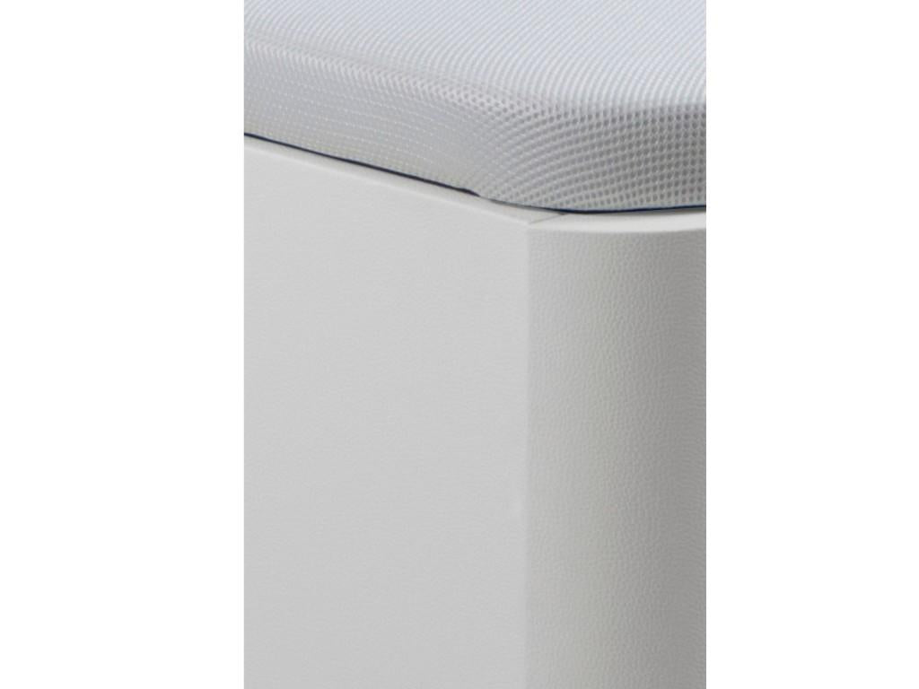 160x200 cm storage bed base in faux leather - Matte white - Homelumiere