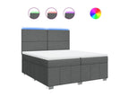 Homelumiere bed base with dark grey 200x200cm mattress, fabric