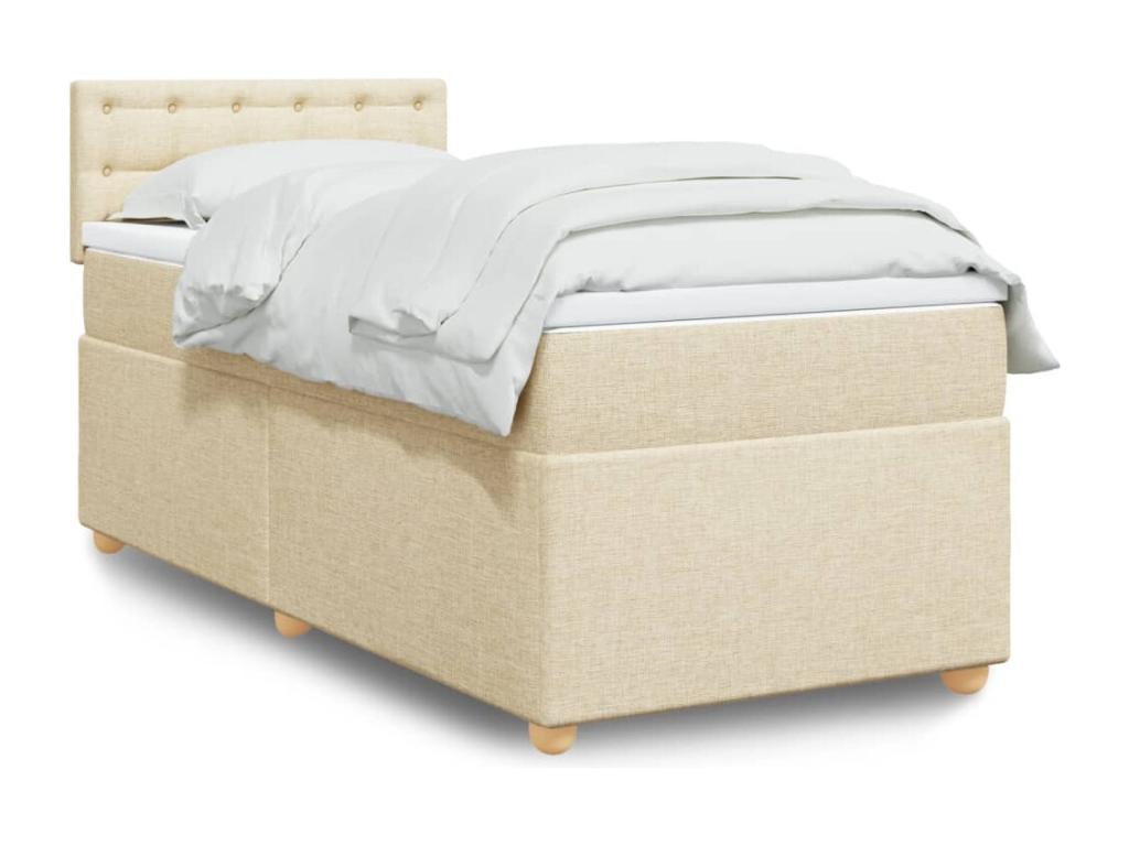 Bohometop bed base and mattress, Cream, 90x190 cm, Fabric, 64776LEIP
