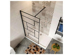 Walk-in shower screen 70x200cm with black support bar, extendable 70-120cm, 8mm anti-limescale glass, modern style 97754GFAV