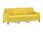 3-piece yellow velvet sofa set