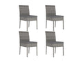 Garden dining chairs, 4 pcs, woven resin, grey, 4
