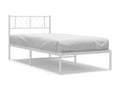 Metal bed frame with white headboard 107x203 38329BRVD