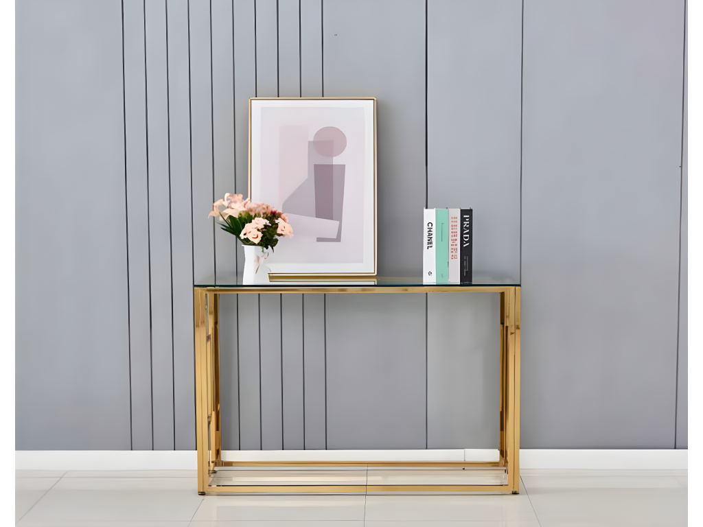 Bohometop console gold transparent 120x40x78 cm 29616ROSD